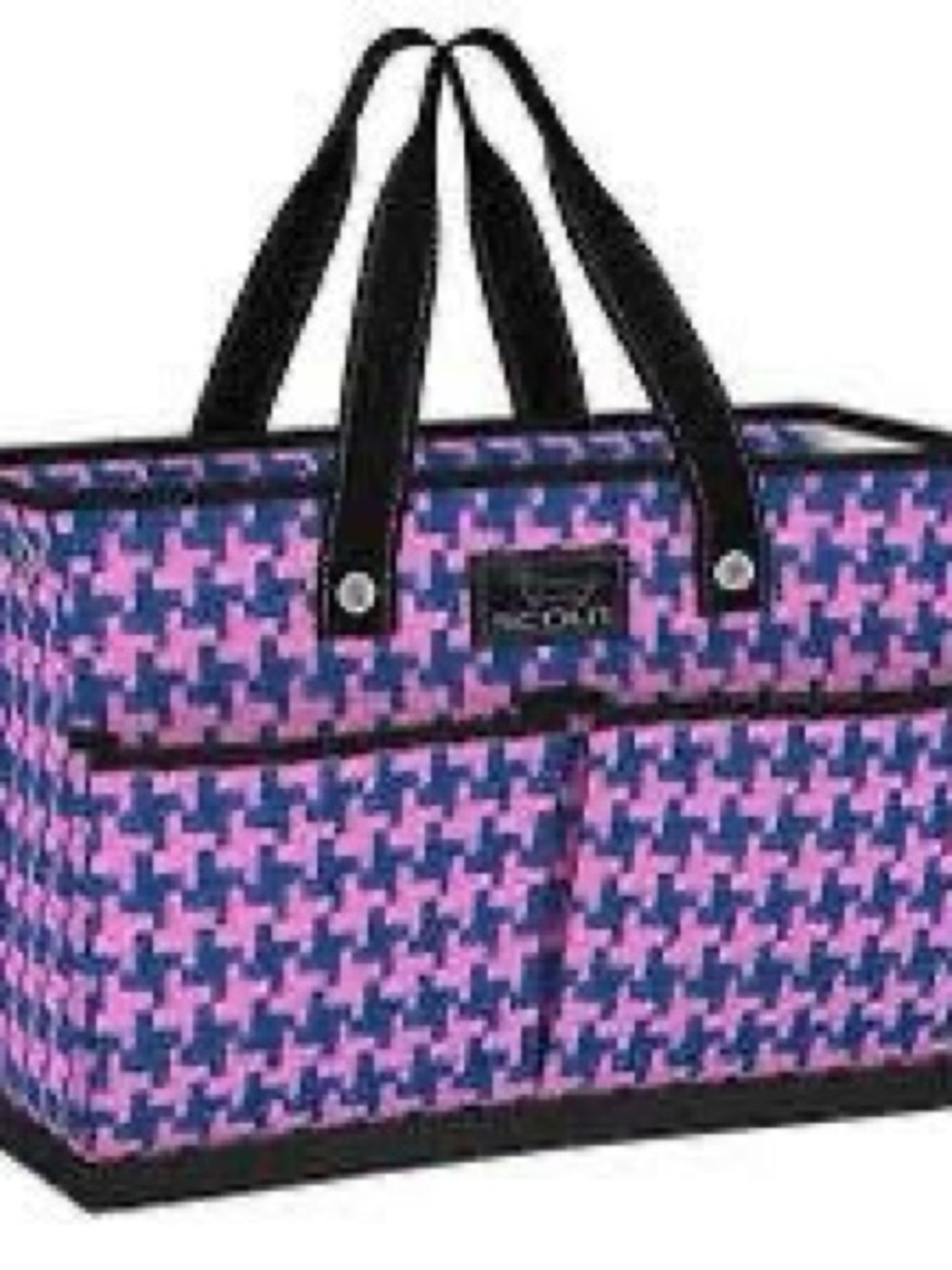 Scout Pink and Blue Houndstooth Carryall Tote